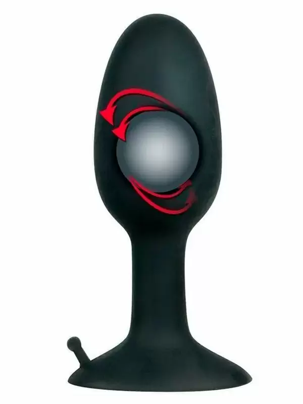 Гладкая анальная пробка Backdoor Friend, со смещенным центром тяжести, 12 см, силикон, черный