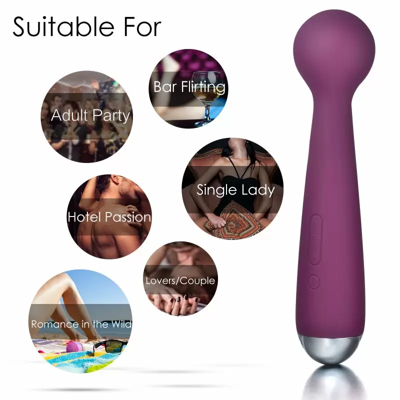 Инновационный вибромассажер Emma c функцией подогрева и емким аккумулятором - фиолетовый