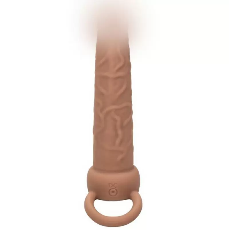 Реалистичная вибронасадка Performance Maxx Rechargeable Dual Penetrator, для двойного проникновения, 14 см, 10 режимов, телесный