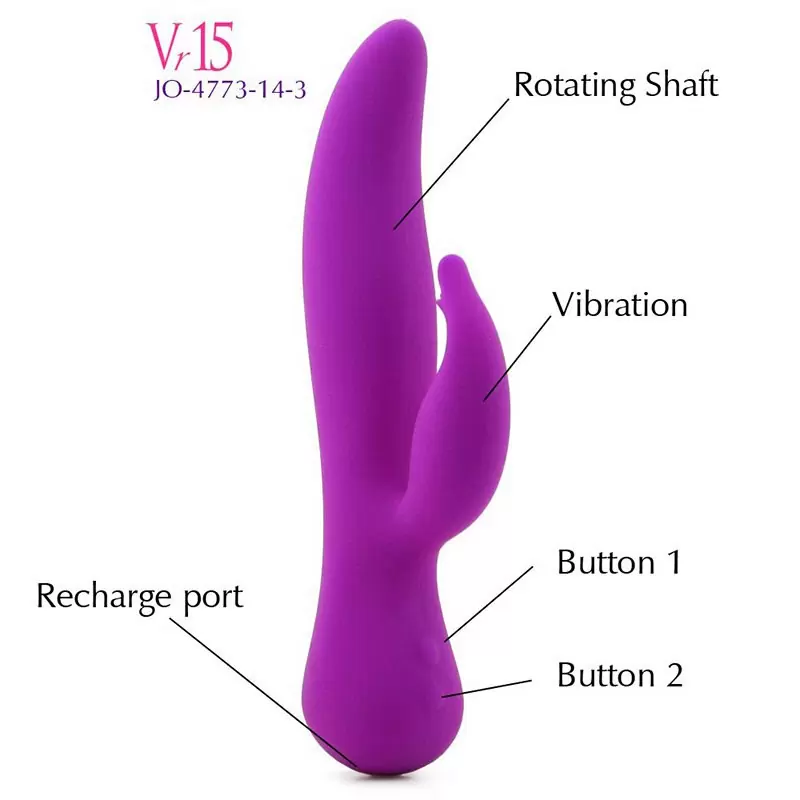 Вибромассажер Vanity Vr15 со стимулятором клитора в форме ротика – фиолетовый