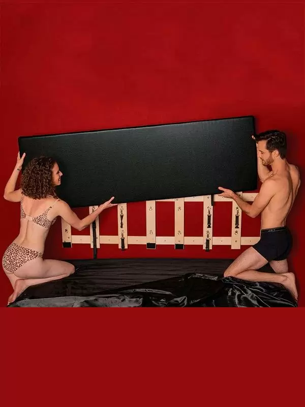Подушка для любви Liberator Bon Headboard Q FL, 153 см, винил, черный