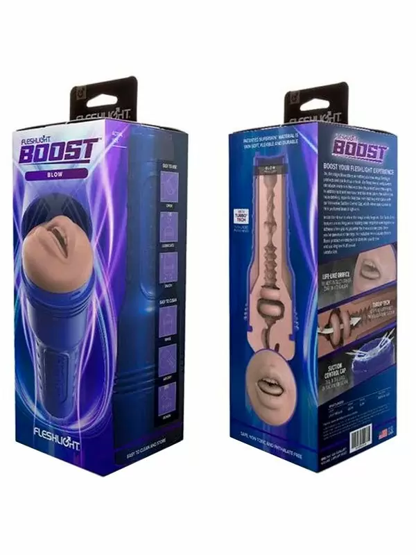 Реалистичный мастурбатор Fleshlight Boost Blow, рот, 24,8 см, ТЭП, светло-телесный
