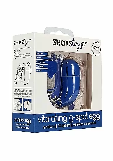 Виброяйцо для стимуляции точки G с пультом управления Medium Wireless Vibrating G-Spot Egg (Голубой)