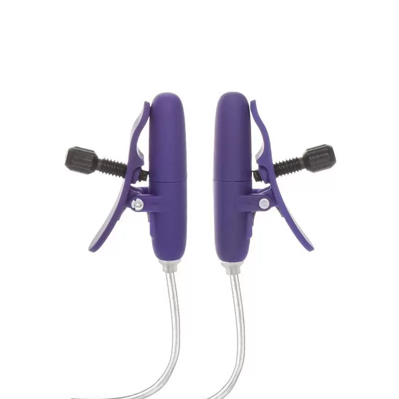 Вибрирующие зажимы на соски Heated Nipple Teasers нагревающиеся  – фиолетовый
