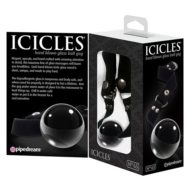 Кляп Icicles № 65 из стекла – черный