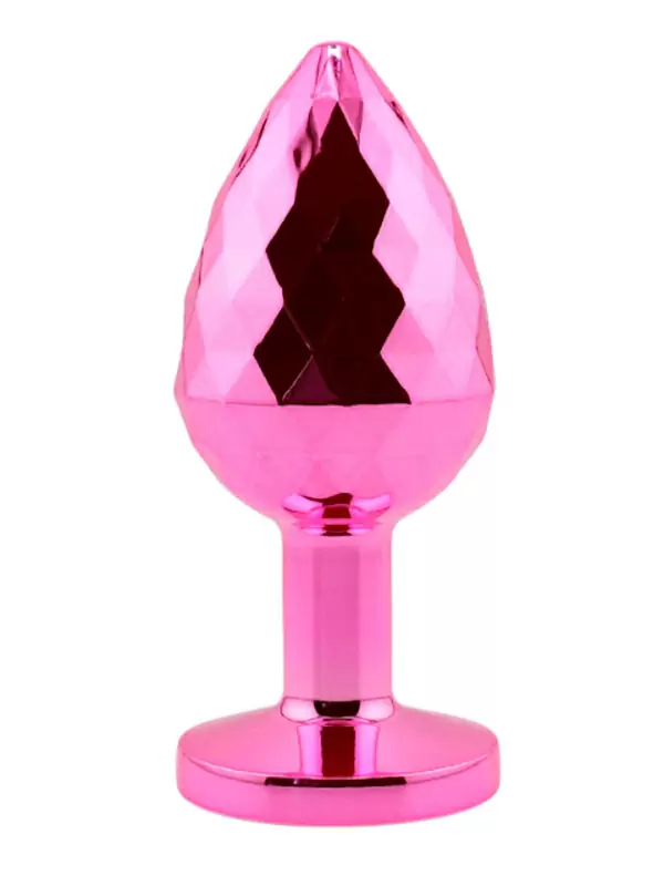 Розовая алюминиевая текстурная анальная пробка Medium