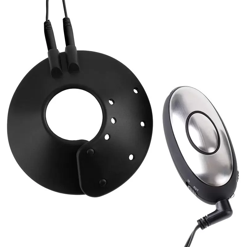 Электро-накладка Silicone Parachute на мошонку – черный