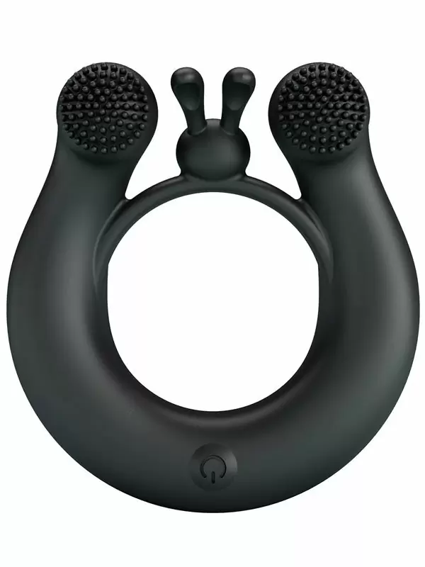 Перезаряжаемое эрекционное виброкольцо Baile Dahlia, двойной мотор, 12 режимов, силикон