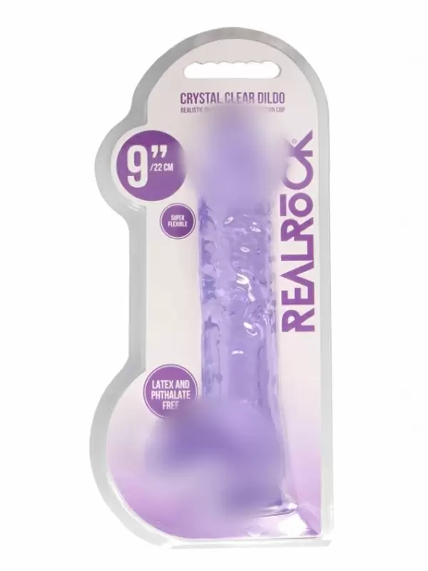 Фалоимитатор из эластомера 25 см. Realistic Dildo With Balls (фиолетовый)