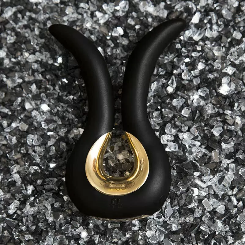 Эксклюзивный вибратор Gvibe Mini Gold c покрытием золотом 24 карата – черный