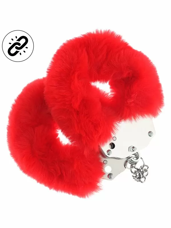 Элегантные наручники Heavy-duty Fluffy Handcuffs, 24,2 см, красный