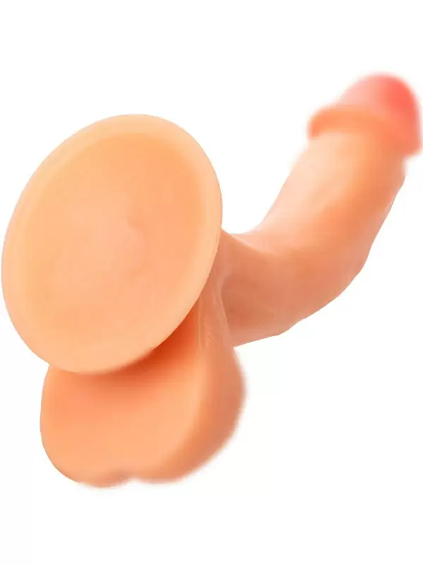 Реалистичный фаллоимитатор Working Stiff The Delivery Man, изогнутый, 21 см, ТПР, телесный 