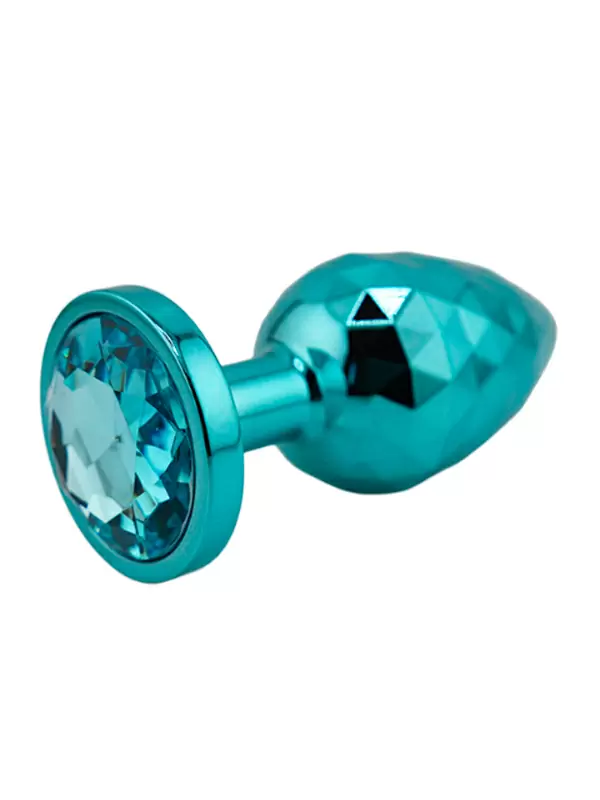 Голубая алюминиевая текстурная анальная пробка Large