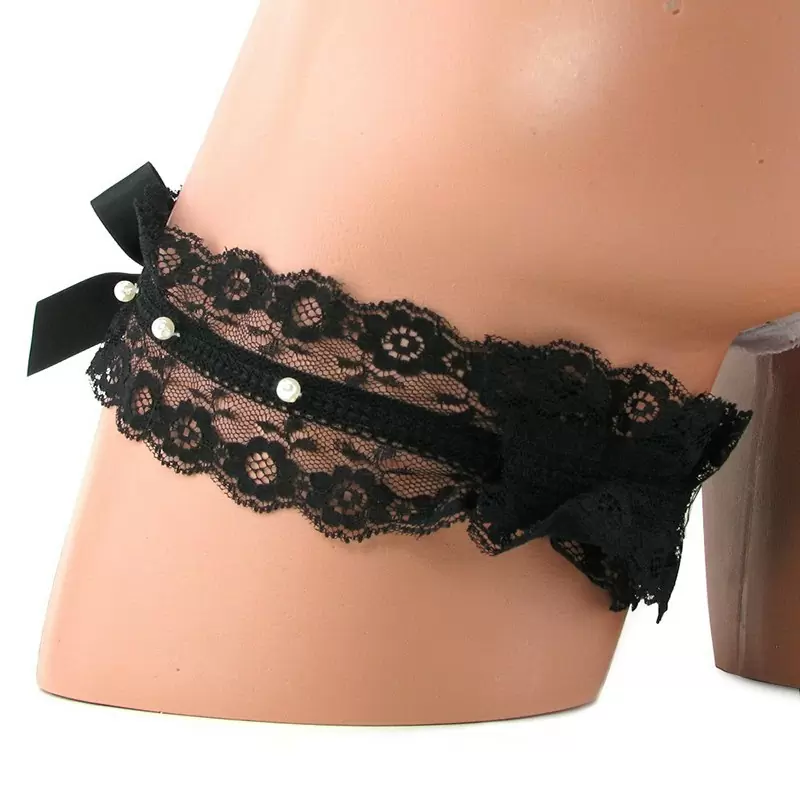 Подвязка на ногу Playful in Pearls Pearl Garter – черная