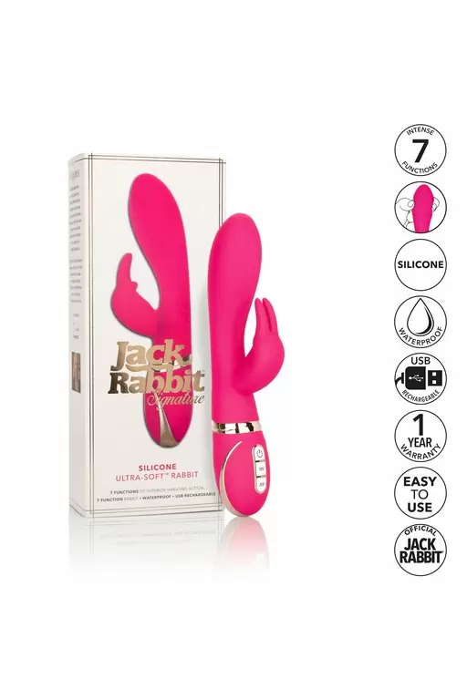 Элегантный вибратор-кролик Ultra-Soft Rabbit, с двумя моторами, 22,8 см, розовый