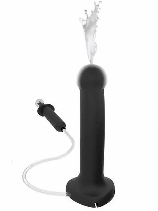 Реалистичный фаллоимитатор Strap-On-Me Dildo Semi-Realistic L, с функцией эякуляции, 18,2 см, черный