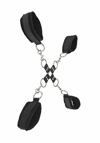 Бондаж для связвания из полиэстера Velcro hand and leg cuffs black