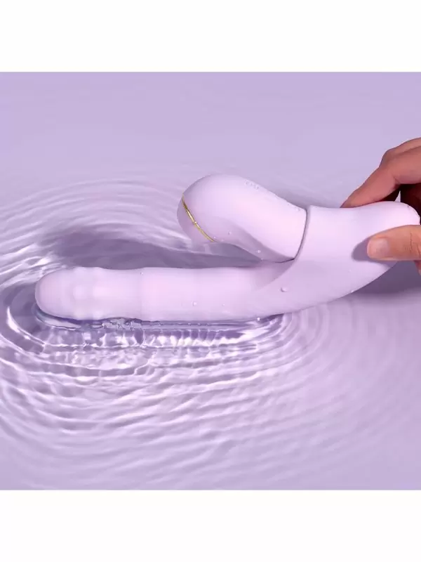 Модульный вибратор-кролик Svakom DuoGlow, 19,6 см, со съёмным клиторальным пульсатором, с функцией нагрева, лиловый