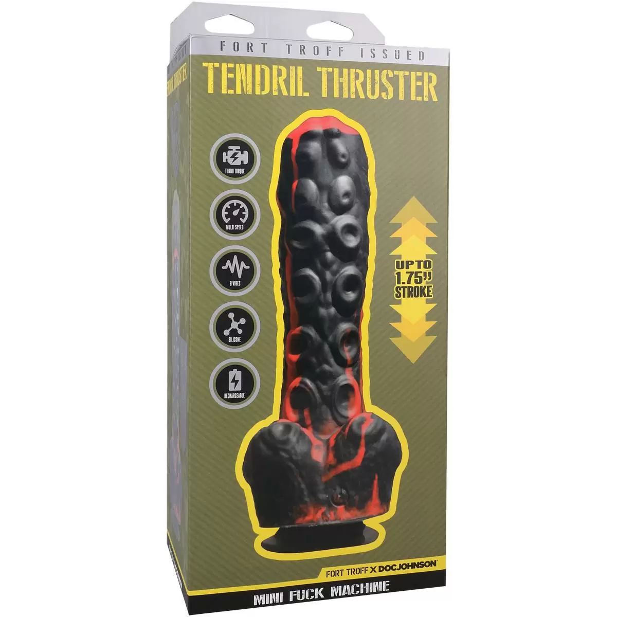 Секс-машина мини на присоске Tendril Thruster, чёрно-красная