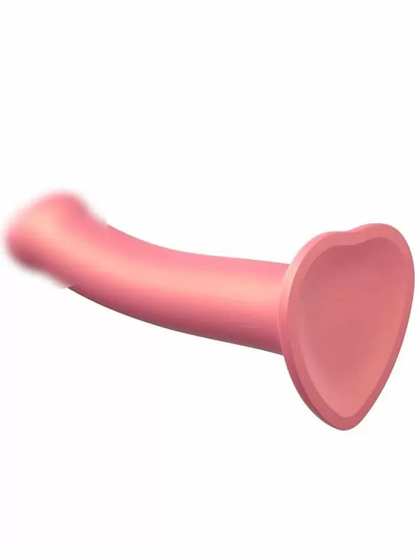 Реалистичный фаллоимитатор Strap-On-Me Mono Density Dildo Metallic Shine, 16 см, силикон, розовый