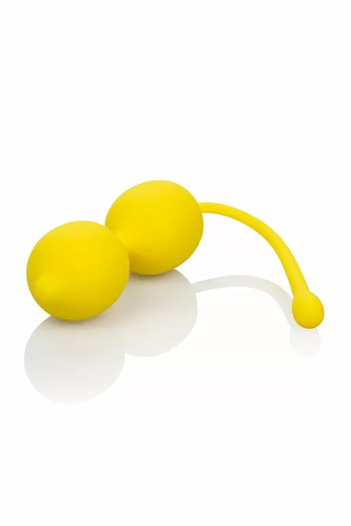 Оригинальные вагинальные шарики Kegel Training Set Lemon в форме лимонов - желтый