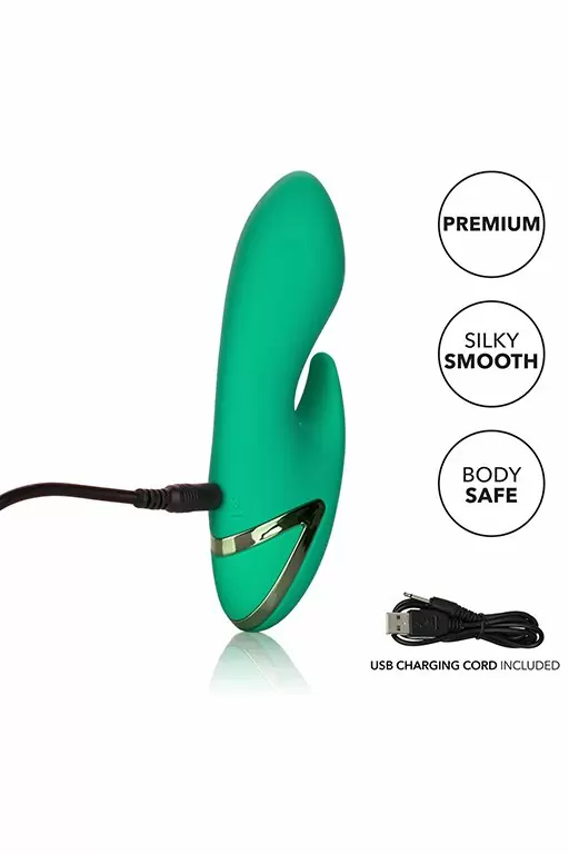 Компактный вибратор-кролик Sierra Sensation, 7,5 см, 10 режимов, силикон, зеленый