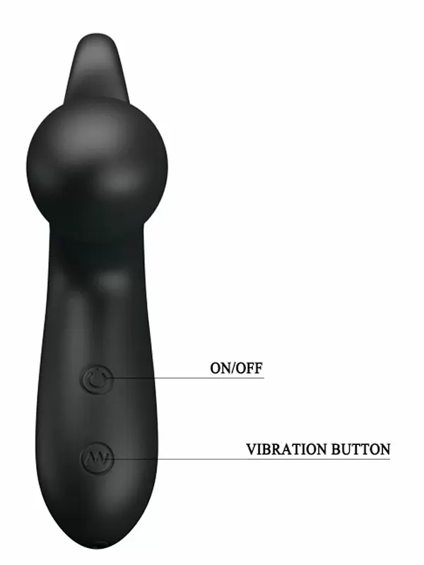 Вибростимулятор простаты BARRACK, 30 режимов, 14 см, черный