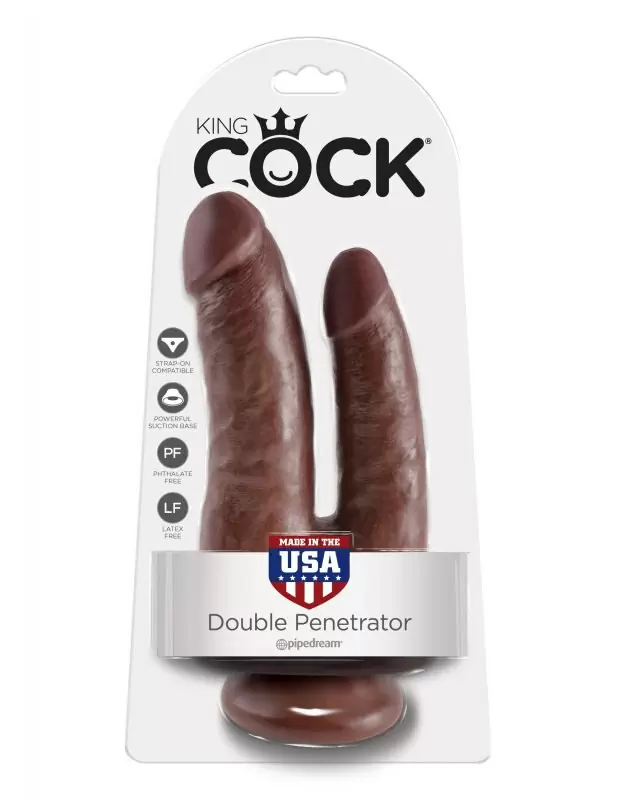 Фаллоимитатор Cock-Double Penetrator для двойного проникновения – коричневый