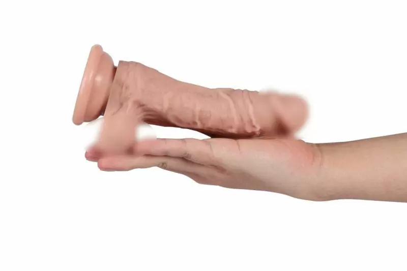 Реалистичный фаллоимитатор REAL, с мошонкой, силикон, 19 см, телесный