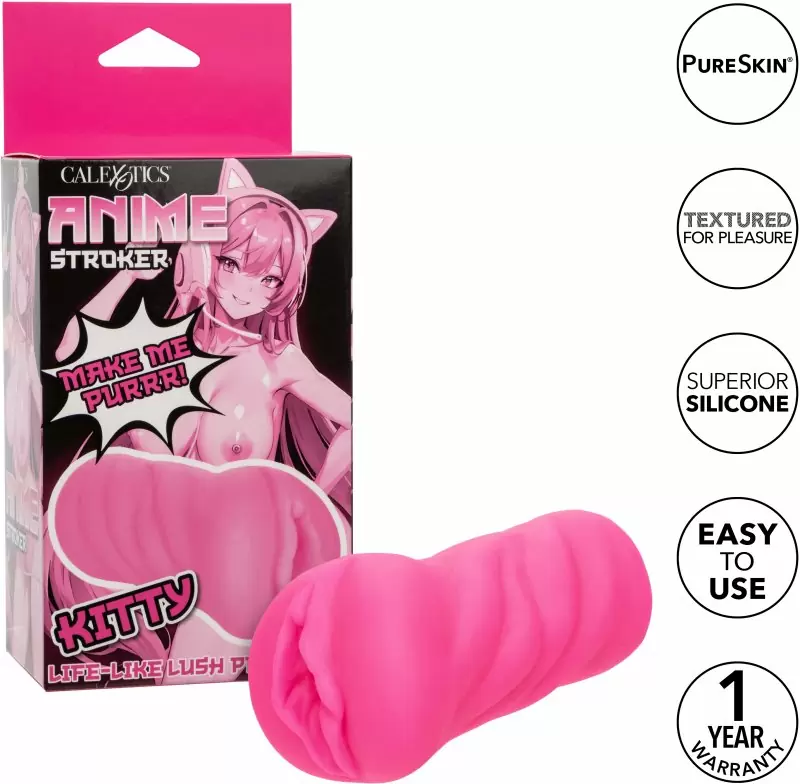 Реалистичный мастурбатор ANIME STROKER KITTY, 12 см, ТПЕ, розовый