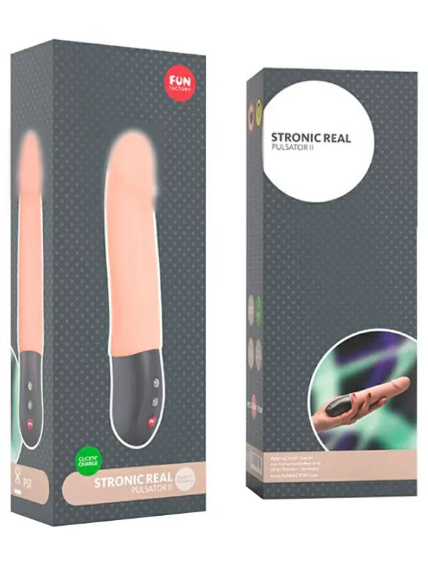 Перезаряжаемый пульсатор Fun Factory Stronic Real, с реалистичной головкой, 7 скоростей, телесный
