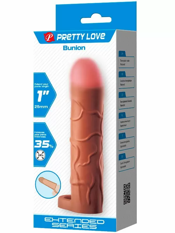 Реалистичная насадка-удлинитель Baile Bunion, с подхватом мошонки, ТПР, 16,5 см