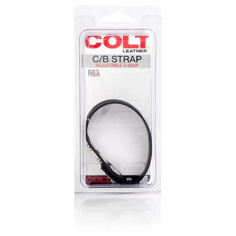 Кожаная утяжка на пенис Colt C/B Strap Adjustable 3-Snap – черный
