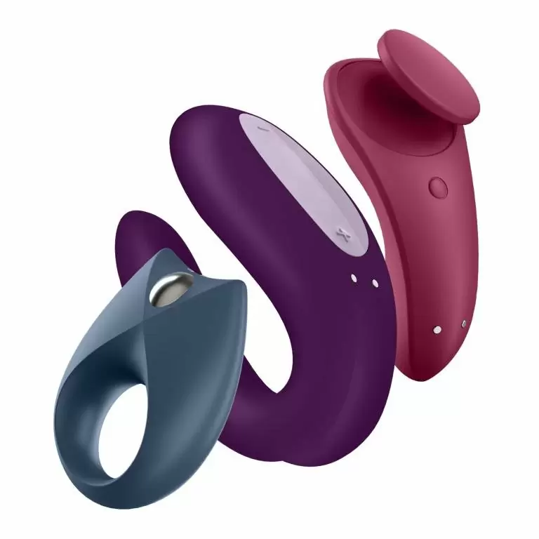 Набор для пар от Satisfyer: вибратор для пар Double Joy, Эрекционное кольцо Royal One, Вибратор в трусики Sexy Secret