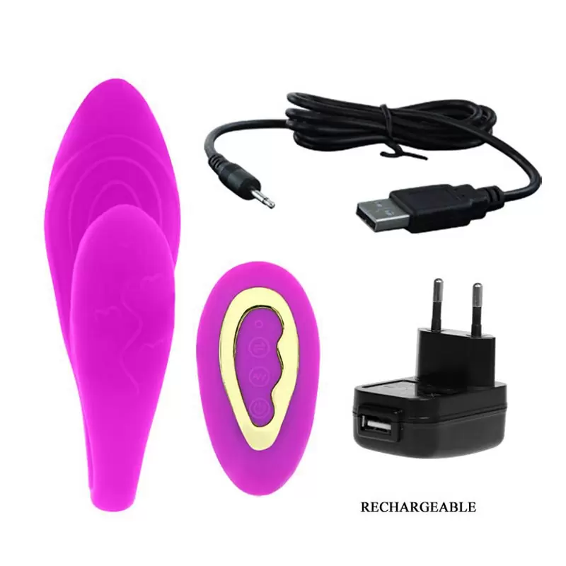 Перезаряжаемый вибромассажер для двоих Indulgence с режимом пространственного управления – розовый