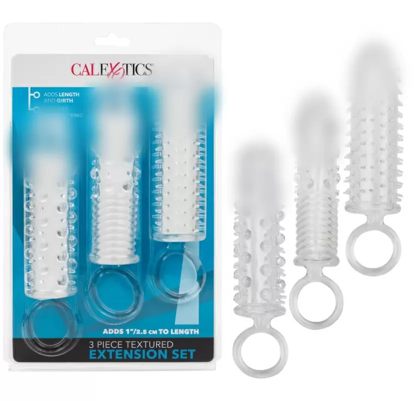 Набор из трех насадок на пенис PIECE TEXTURED EXTENSION SET