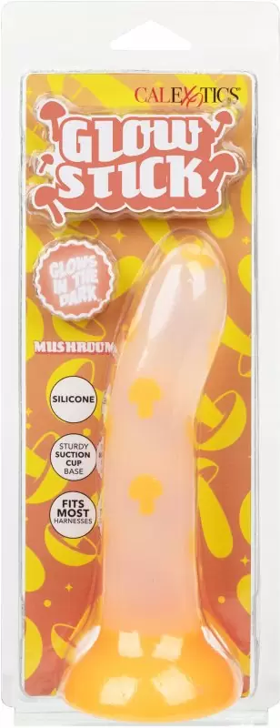 Светящийся фаллоимитатор California Exotic Novelties Glow Stick Mushroom, 15,2 см, силикон, белый с желтым