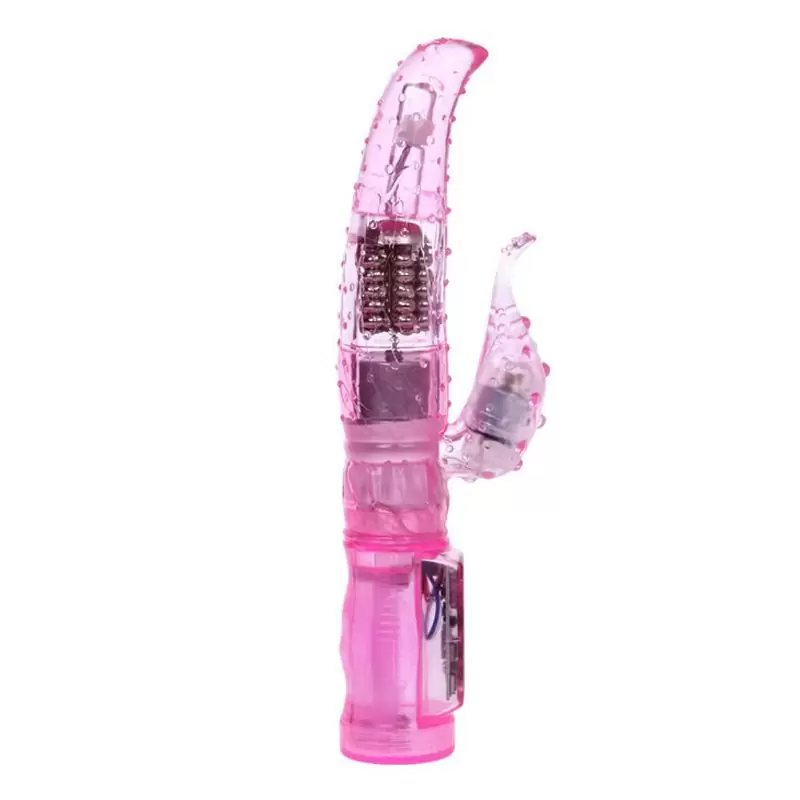 Вибромассажер-ротатор Queen Love со стимулятором клитора – розовый