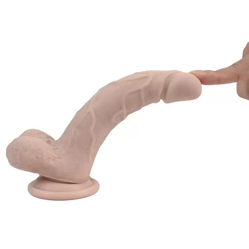 Реалистичный фаллоимитатор с мошонкой Real Man на присоске 17,5 х 3,5 см – телесный