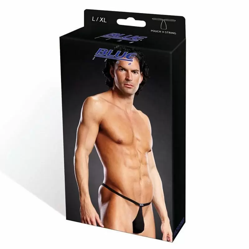 Черные мужские Pouch V-стринги BlueLine – L/XL