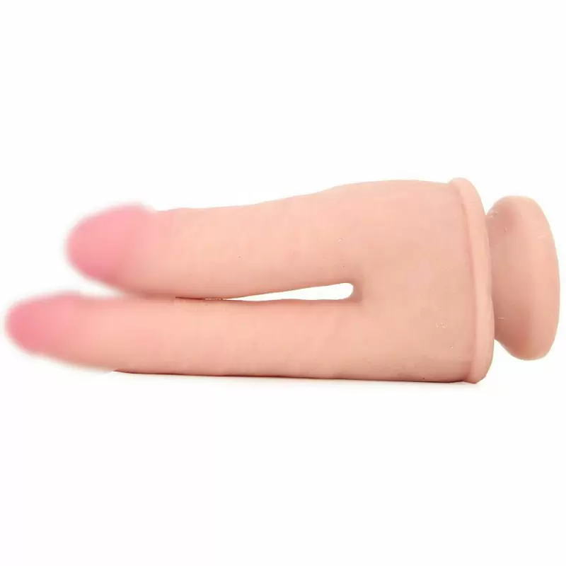 Фаллоимитатор двойного проникновения King Cock Plus Dual Density на присоске – телесный