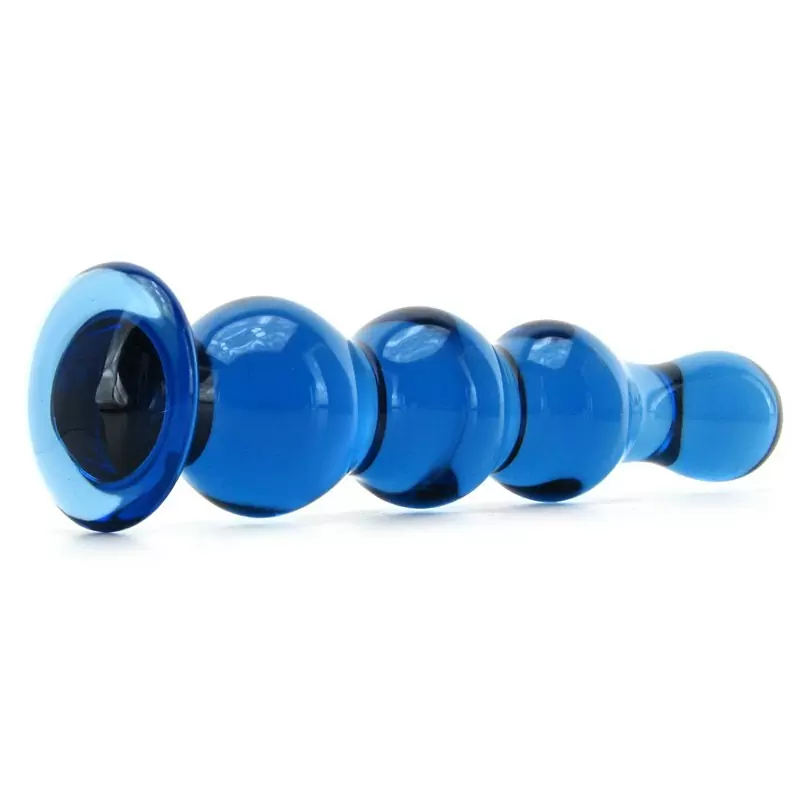 Анальная елочка из стекла Crystal Ripples – голубая