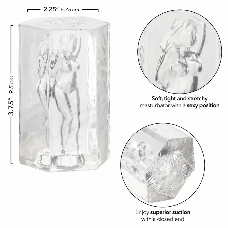 Оригинальный мастурбатор OLIVIA с внутренним рельефом в виде женского тела, 9,5 см, ТПЕ, прозрачный
