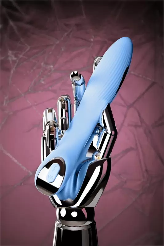 ВИБРАТОР С ЭЛЕКТРОСТИМУЛЯЦИЕЙ PHYSICS TESLA G-POINT, СИЛИКОН, ГОЛУБОЙ, 21 СМ