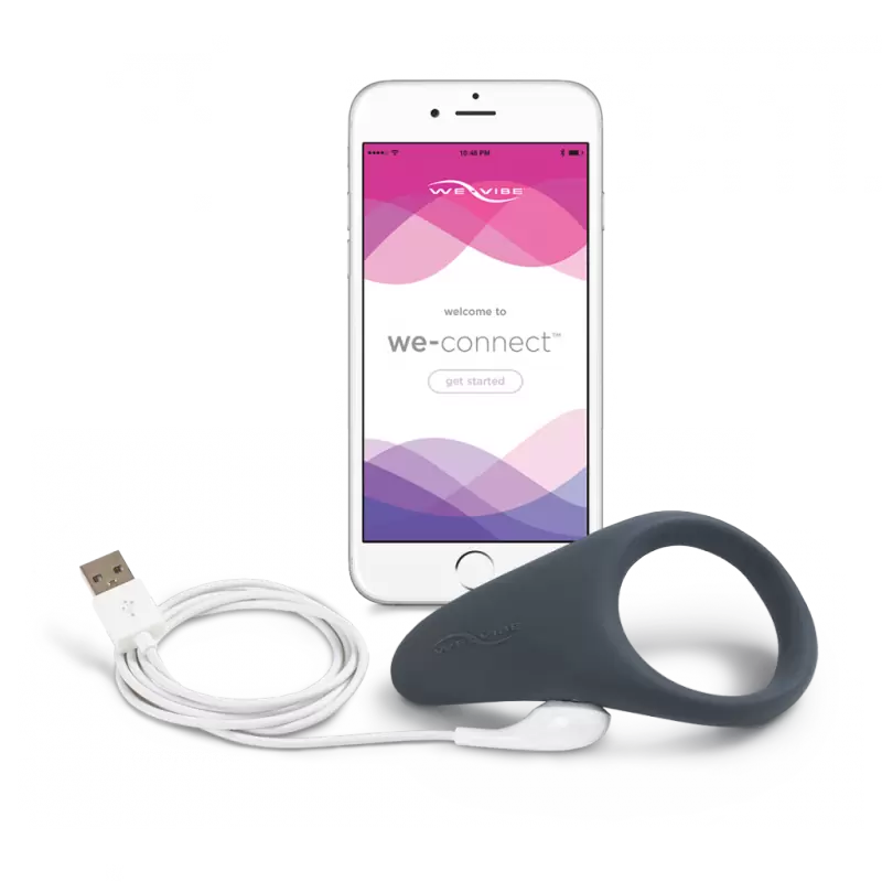 Плотное эрекционное виброкольцо со стимулятором промежности Verge by We-Vibe - серый