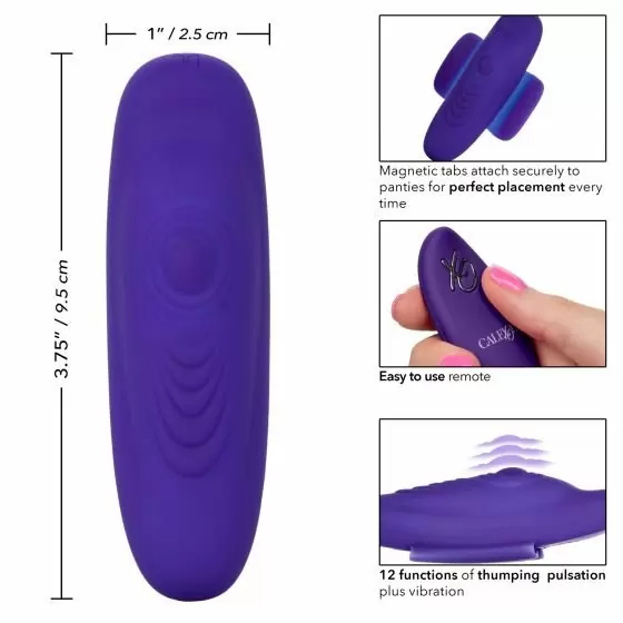 Носимый стимулятор клитора Lock-N-Play Remote Pulsating Panty Teaser, с пультом Д/У, 12 скоростей, 11,5 см, фиолетовый