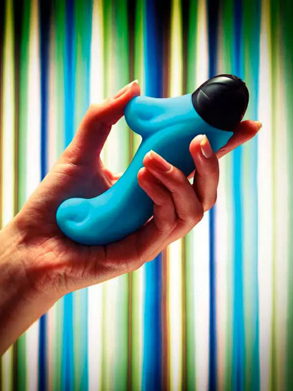 Фактурный вибратор-кролик Fun Factory Ocean 6 режимов, силикон, голубой