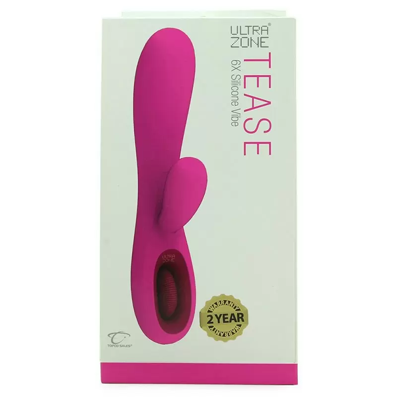 Перезаряжаемый вибромассажер UltraZone Tease 6x со стимуляцией клитора – розовый
