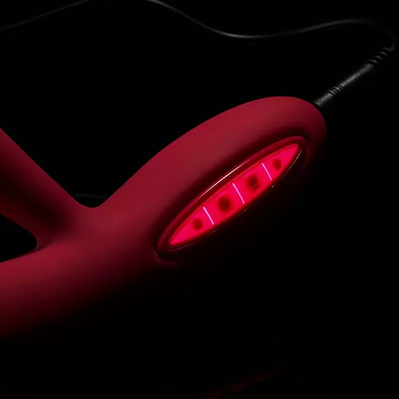 Вибромассажер Lester с функцией подогрева, интеллектуальный режим – винно красный