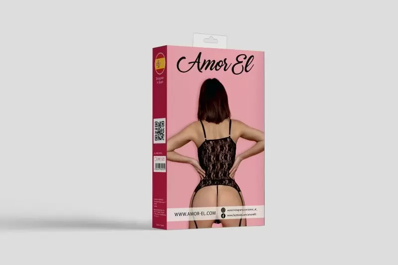 Комплeкт эротического белья Madrid Amor El (L/XL), черный